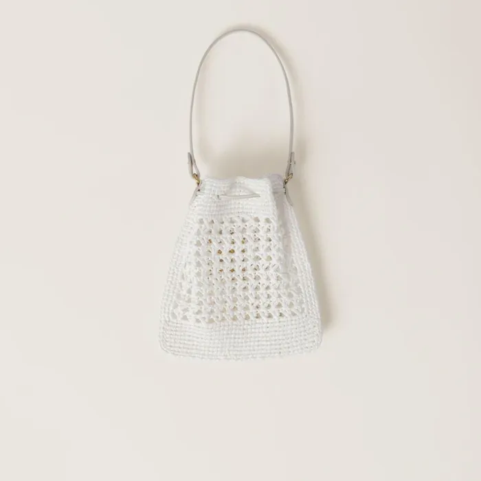 Women Pouches Miu Miu Woven Fabric Minibag Whitebeige Women Pouches Miu Miu Woven Fabric Minibag Whitebeige