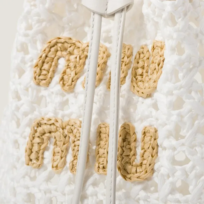 Women Pouches Miu Miu Woven Fabric Minibag Whitebeige Women Pouches Miu Miu Woven Fabric Minibag Whitebeige