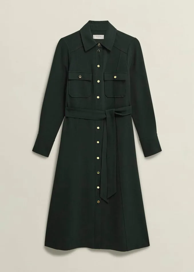 Women Pricilla Shirt Dress Rich Green Hobbs Dresses and Jumpsuits