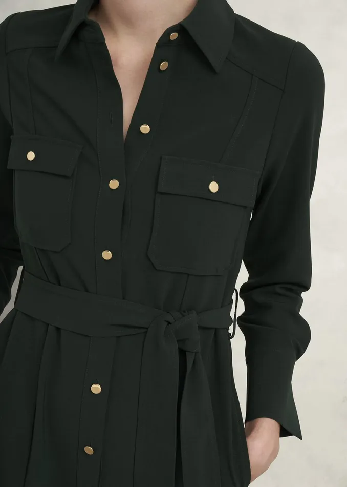 Women Pricilla Shirt Dress Rich Green Hobbs Dresses and Jumpsuits