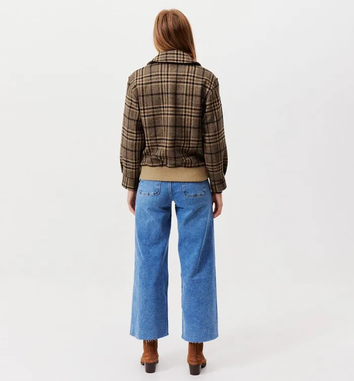Women PrinceOfWales Checked Jacket 8211 Chestnut Brown Print Promod Jackets Women PrinceOfWales Checked Jacket 8211 Chestnut Brown Print Promod Jackets