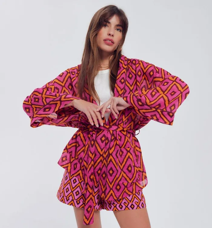 Women Promod Excusive Kimono 8211 Multicolour Print Promod Jackets