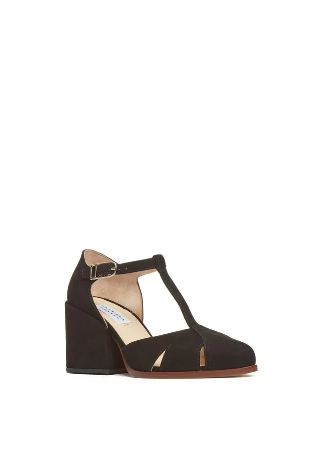 Women Pumps Gabriela Hearst Hawes TStrap Heel In Black Suede