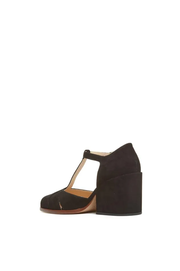 Women Pumps Gabriela Hearst Hawes TStrap Heel In Black Suede