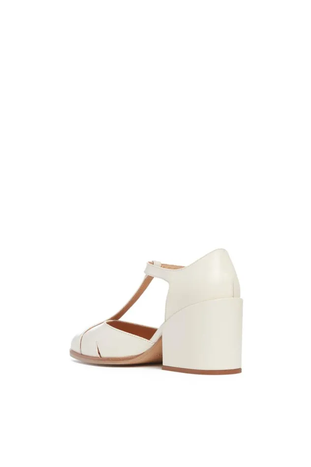 Women Pumps Gabriela Hearst Hawes TStrap Heel In Cream Leather