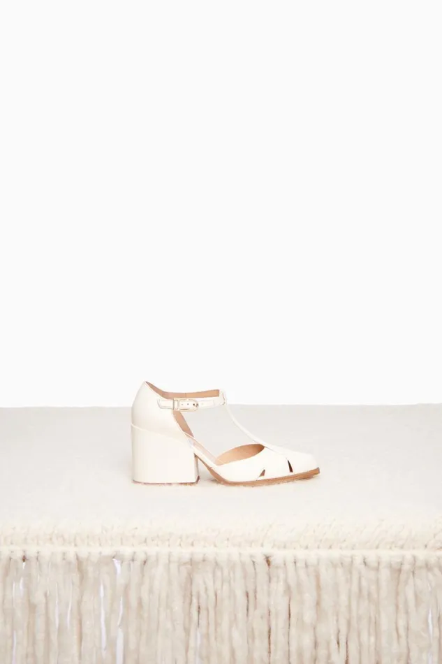 Women Pumps Gabriela Hearst Hawes TStrap Heel In Cream Leather