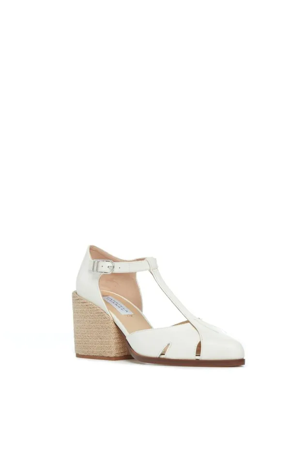 Women Pumps Gabriela Hearst Ivy Block Heeled Pump In Cream Leather