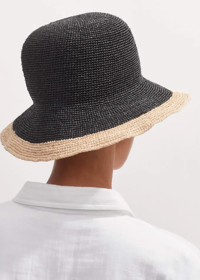 Women Raffia Hat Blacknatural MEEM