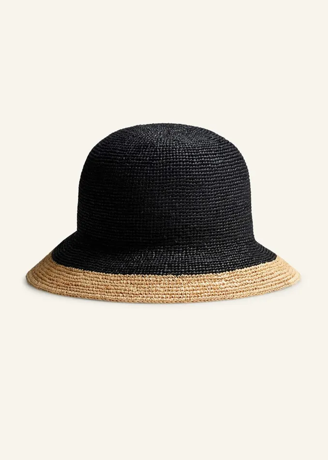 Women Raffia Hat Blacknatural MEEM