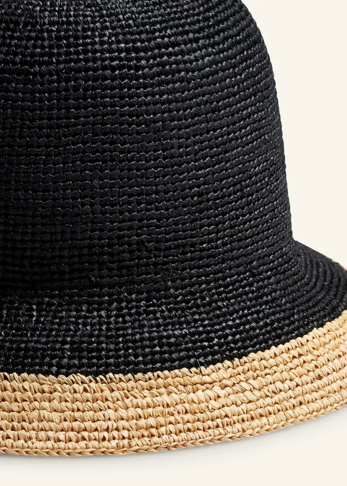 Women Raffia Hat Blacknatural MEEM
