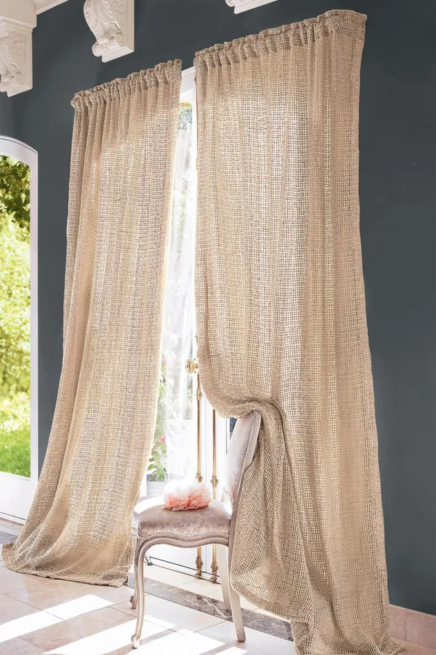Women Raw Silk Woven Drapery Panel Natural Soft Surroundings Bedding Collections