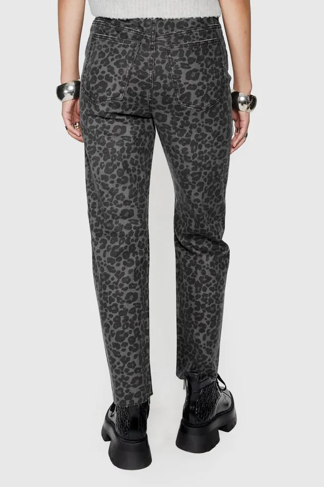 Women Rebecca Minkoff Bottoms Ezra Printed Denim Grey Leopard Women Rebecca Minkoff Bottoms Ezra Printed Denim Grey Leopard