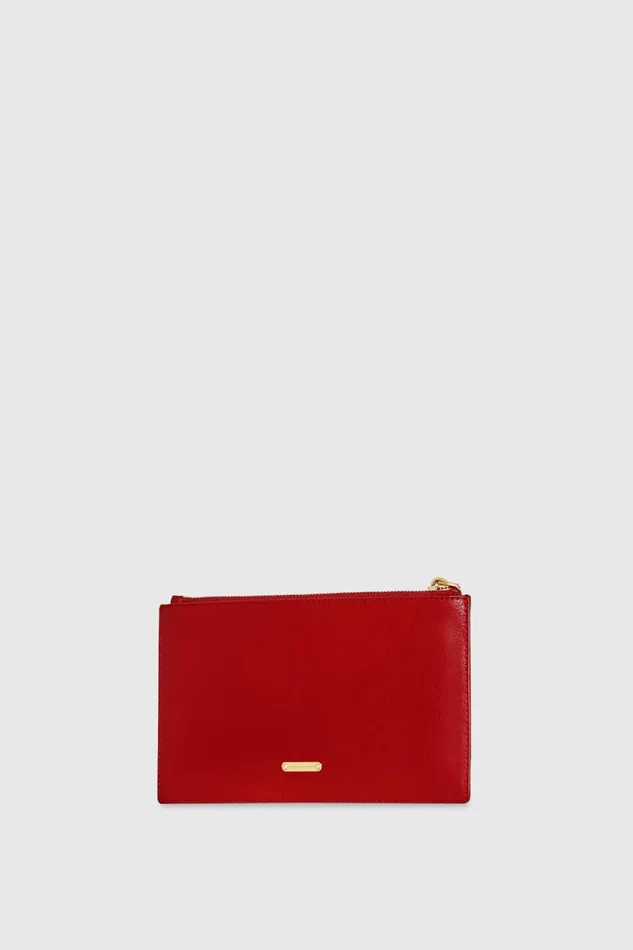 Women Rebecca Minkoff Clutches Medium Heart Studded Pouch Chili Women Rebecca Minkoff Clutches Medium Heart Studded Pouch Chili