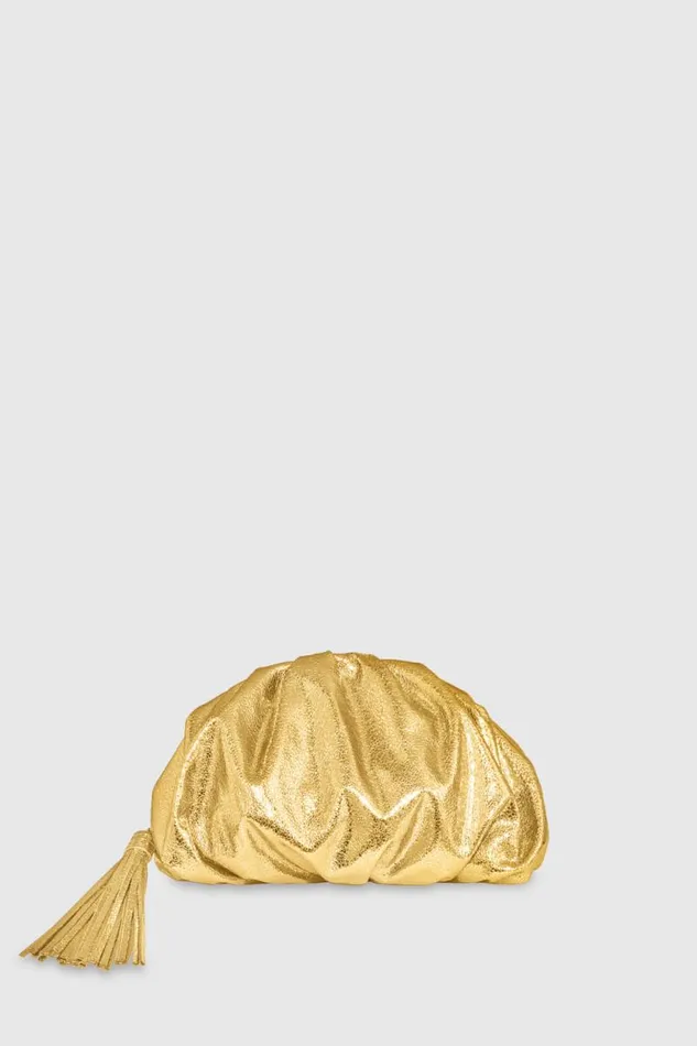 Women Rebecca Minkoff Clutches Ruched Clutch Gold