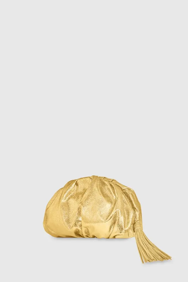 Women Rebecca Minkoff Clutches Ruched Clutch Gold Women Rebecca Minkoff Clutches Ruched Clutch Gold
