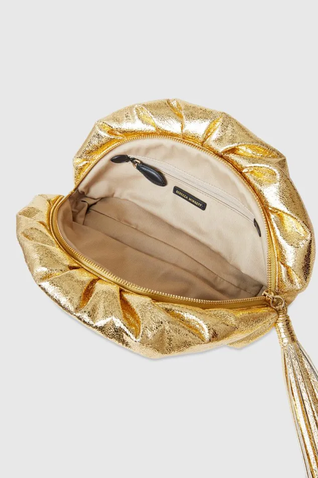 Women Rebecca Minkoff Clutches Ruched Clutch Gold Women Rebecca Minkoff Clutches Ruched Clutch Gold