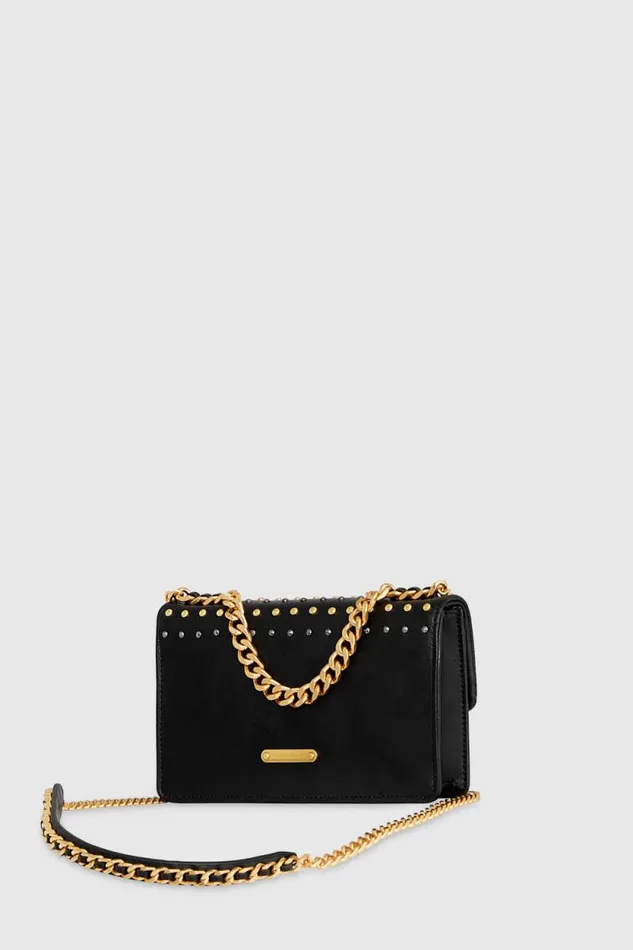 Women Rebecca Minkoff Crossbody Bags Edie Studded Mini Crossbody On A Chain Black Women Rebecca Minkoff Crossbody Bags Edie Studded Mini Crossbody On A Chain Black