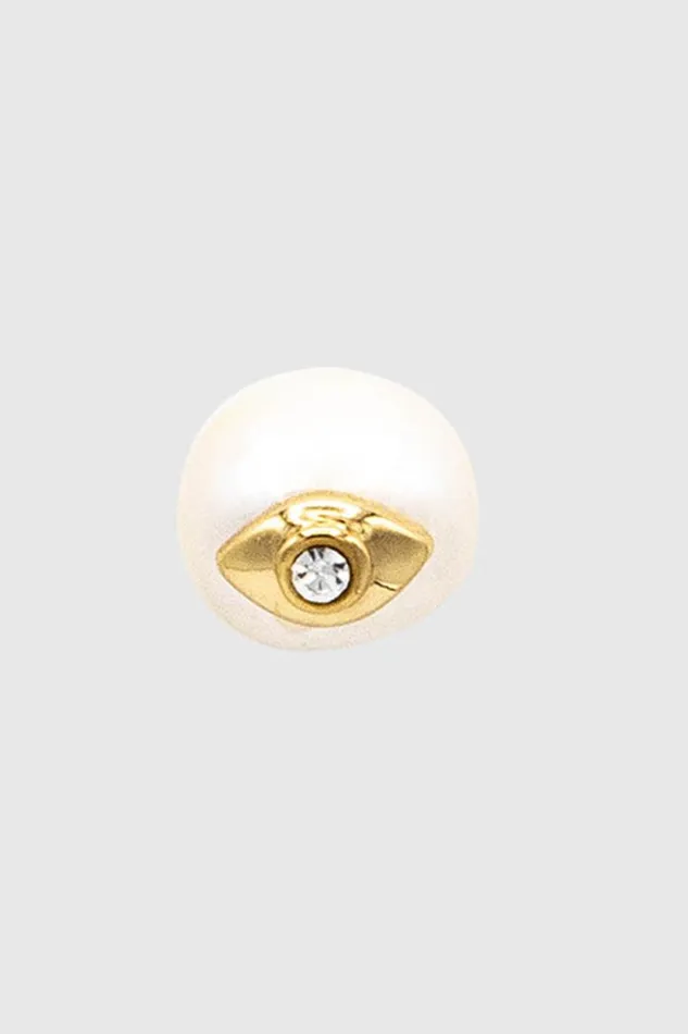 Women Rebecca Minkoff Jewelry Evil Eye Pearl Stud Earring Shiny Gold Women Rebecca Minkoff Jewelry Evil Eye Pearl Stud Earring Shiny Gold