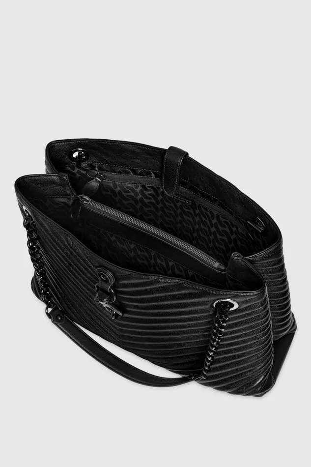 Women Rebecca Minkoff Shoulder Bags Edie Tote Blackblack Shellac Women Rebecca Minkoff Shoulder Bags Edie Tote Blackblack Shellac