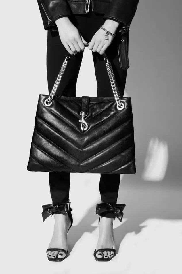 Women Rebecca Minkoff Shoulder Bags Edie Tote Blackblack Shellac Women Rebecca Minkoff Shoulder Bags Edie Tote Blackblack Shellac