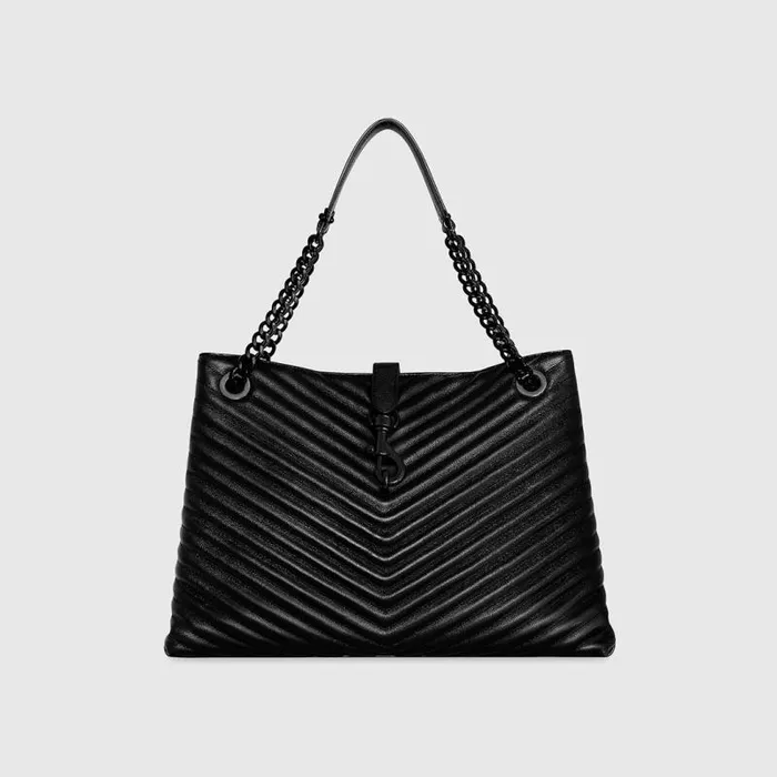 Women Rebecca Minkoff Shoulder Bags Edie Tote Blackblack Shellac Women Rebecca Minkoff Shoulder Bags Edie Tote Blackblack Shellac