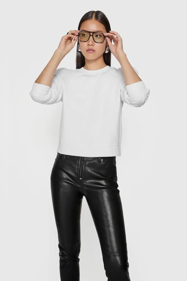 Women Rebecca Minkoff Tops Jade Sculpted Sweatshirt Bright White
