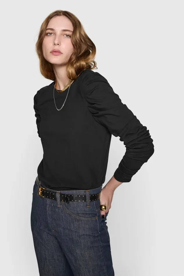 Women Rebecca Minkoff Tops Janine Long Sleeve True Black