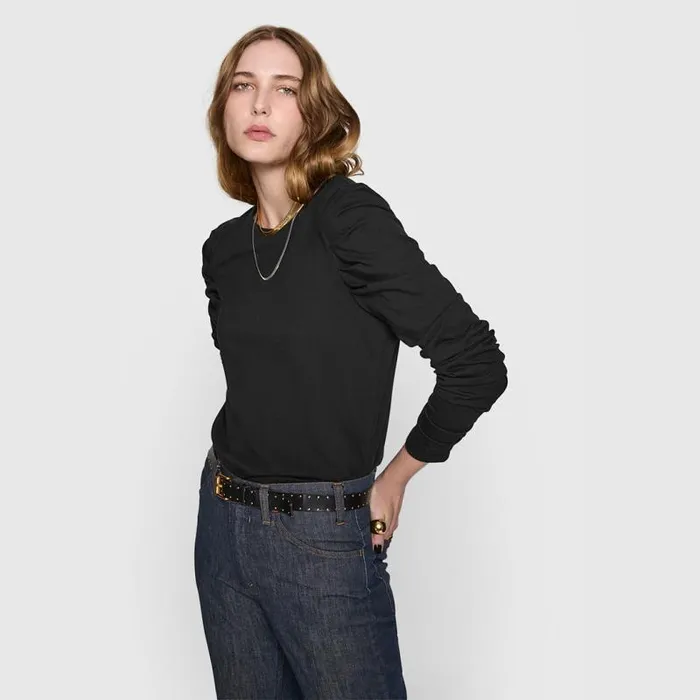 Women Rebecca Minkoff Tops Janine Long Sleeve True Black Women Rebecca Minkoff Tops Janine Long Sleeve True Black