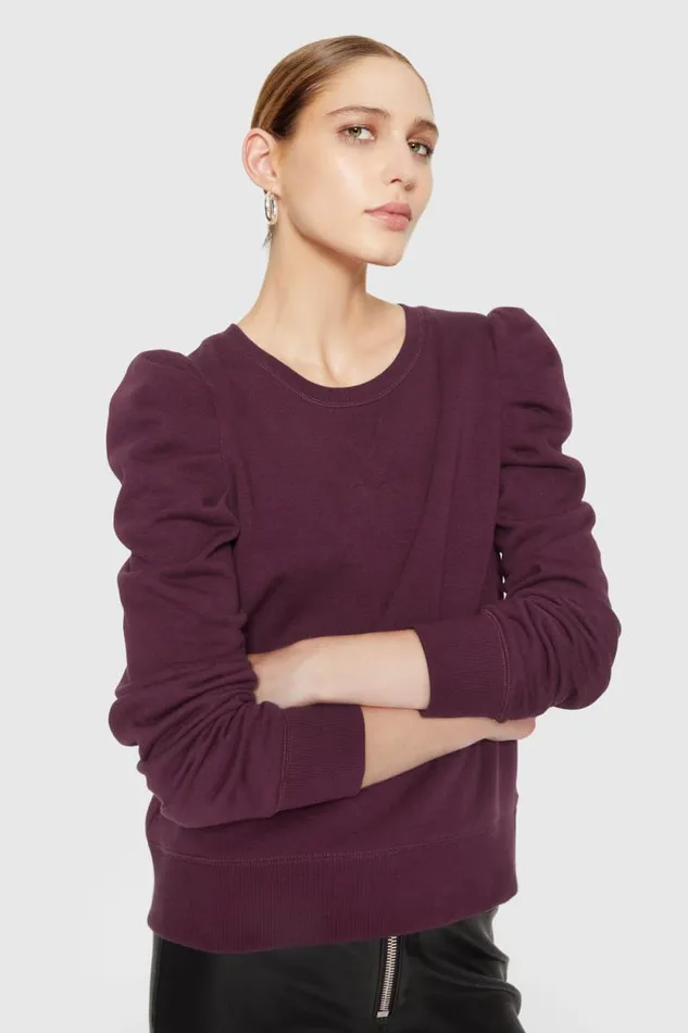 Women Rebecca Minkoff Tops Janine Sweatshirt Garnet Women Rebecca Minkoff Tops Janine Sweatshirt Garnet
