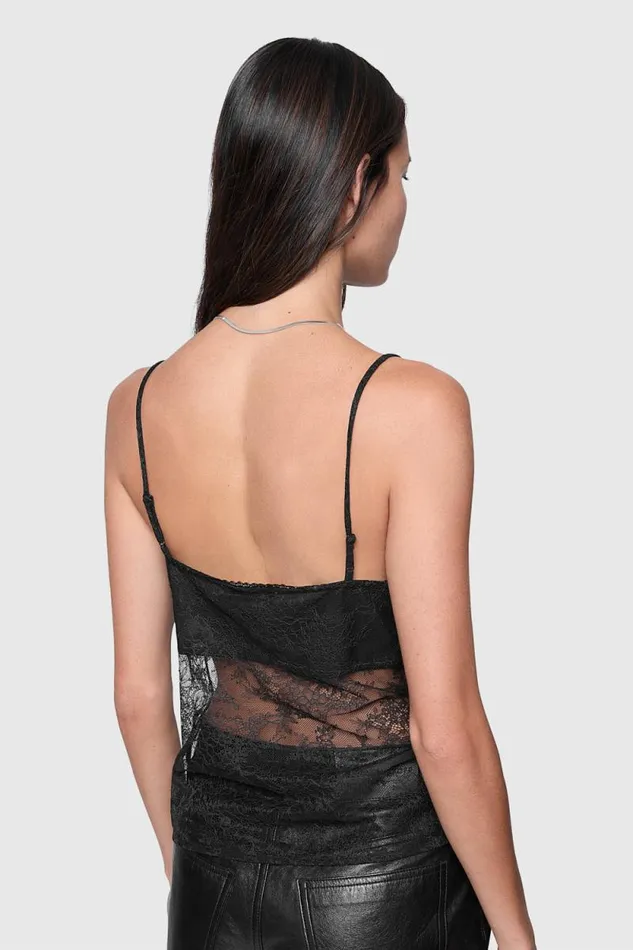 Women Rebecca Minkoff Tops Rocco Lace Cami True Black Women Rebecca Minkoff Tops Rocco Lace Cami True Black