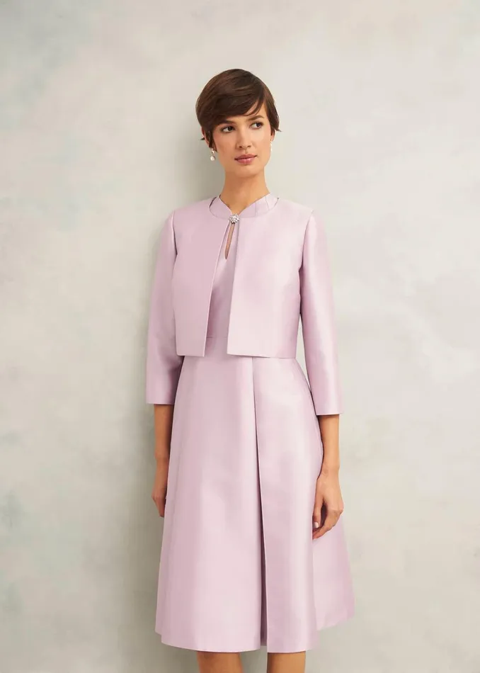Women Rhea Wool Silk Jacket Soft Petal Pink Hobbs Coats and Jackets