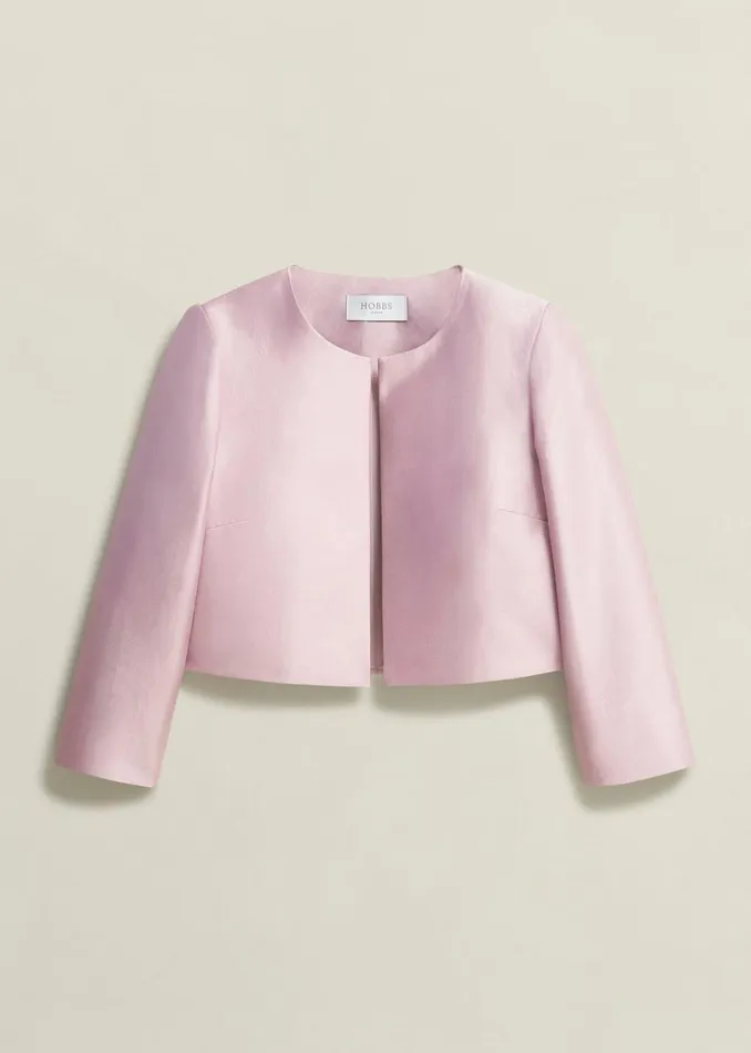 Women Rhea Wool Silk Jacket Soft Petal Pink Hobbs Coats and Jackets
