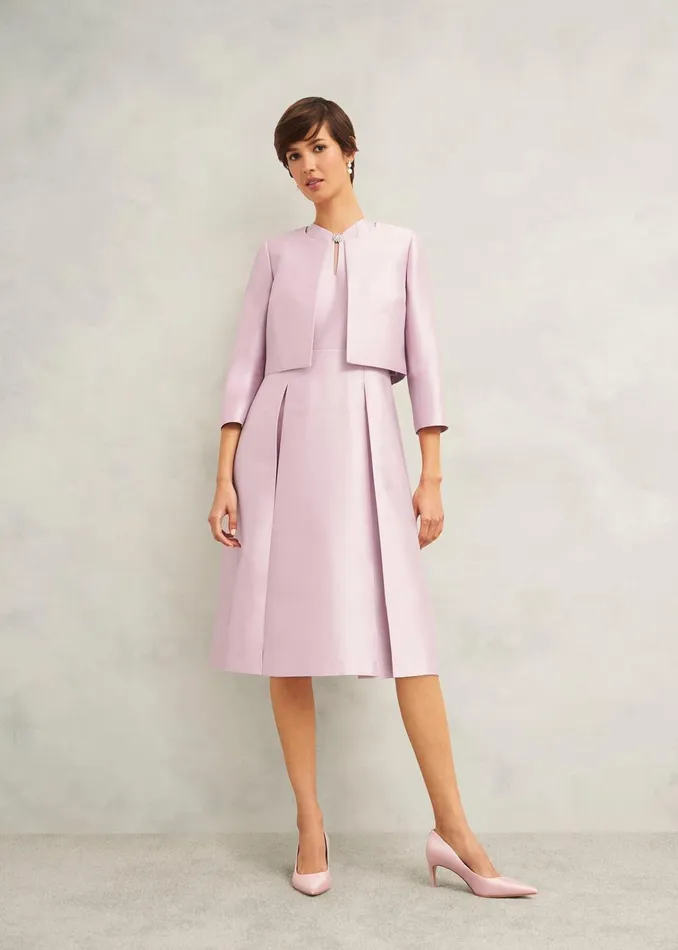 Women Rhea Wool Silk Jacket Soft Petal Pink Hobbs Coats and Jackets