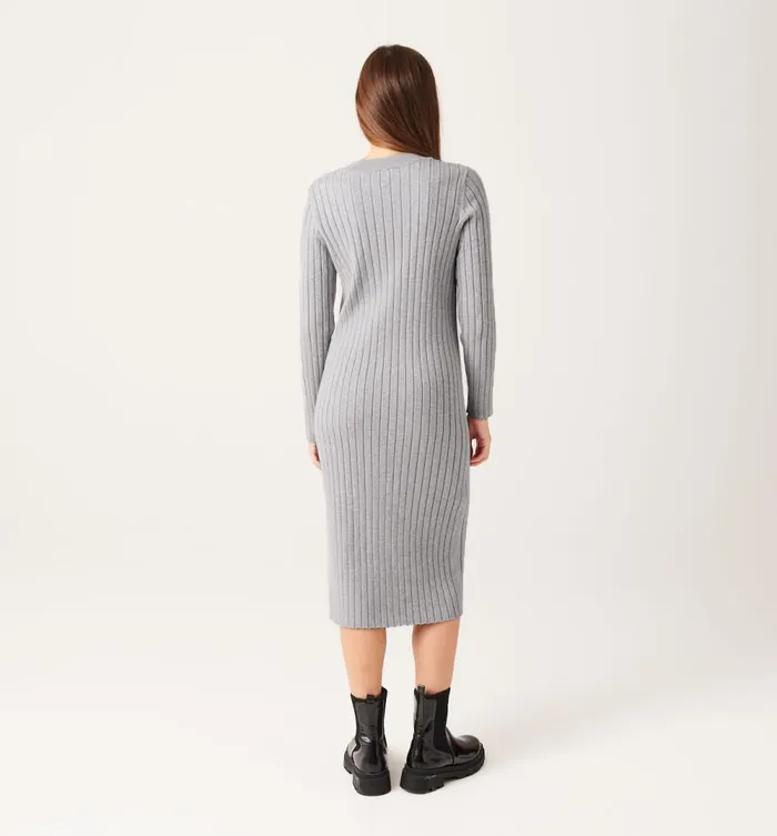 Women Ribbed Jumper Dress 8211 Light Grey Promod Dresses Women Ribbed Jumper Dress 8211 Light Grey Promod Dresses