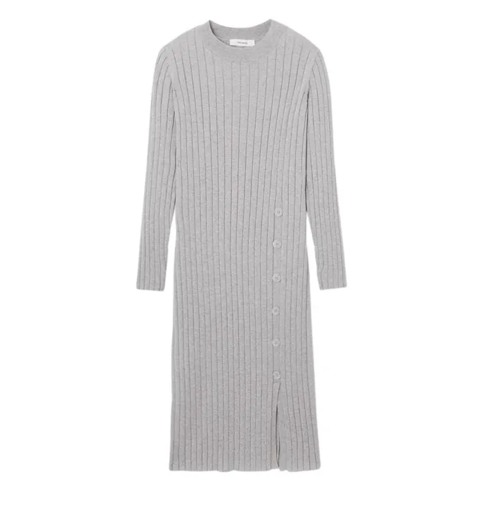 Women Ribbed Jumper Dress 8211 Light Grey Promod Dresses Women Ribbed Jumper Dress 8211 Light Grey Promod Dresses