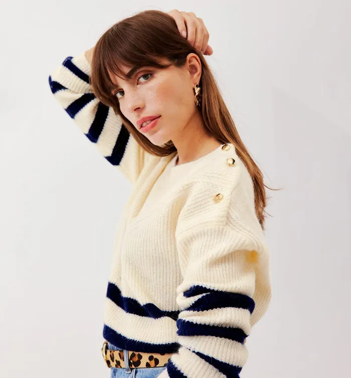 Women Ribbed Oversized Jumper 8211 Navy Blue Stripes Promod Jumpers And Cardigans Women Ribbed Oversized Jumper 8211 Navy Blue Stripes Promod Jumpers And Cardigans