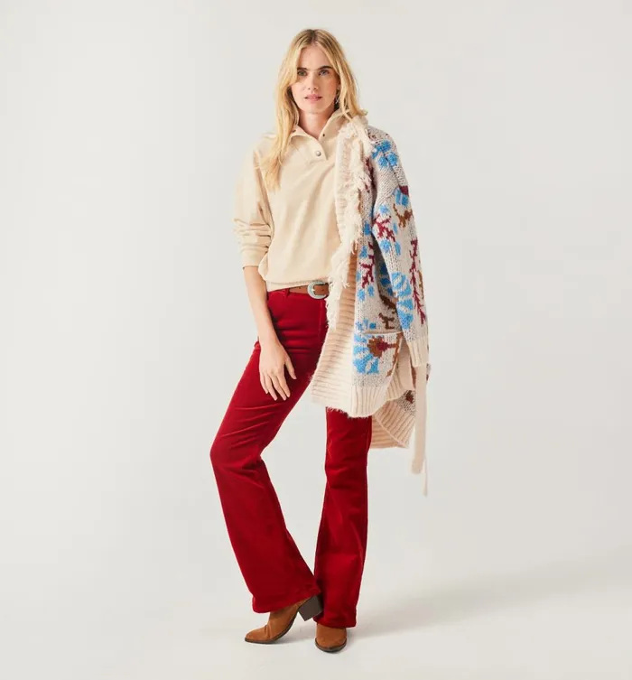 Women Ribbed Velours Sweatshirt 8211 Ecru Promod Jumpers And Cardigans Women Ribbed Velours Sweatshirt 8211 Ecru Promod Jumpers And Cardigans