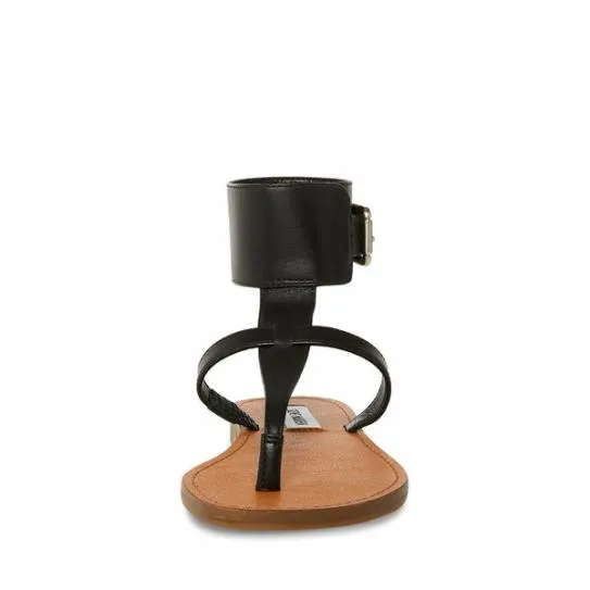 Women RICO BLACK LEATHER Black Leather Steve Madden Sandals Women RICO BLACK LEATHER Black Leather Steve Madden Sandals
