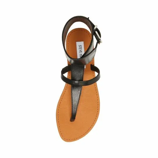 Women RICO BLACK LEATHER Black Leather Steve Madden Sandals Women RICO BLACK LEATHER Black Leather Steve Madden Sandals