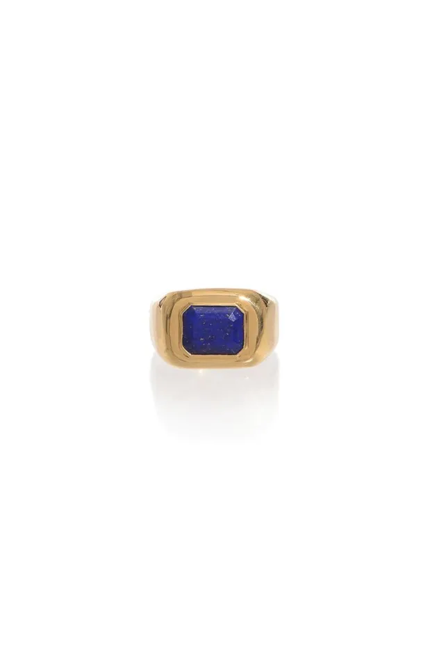 Women Rings Gabriela Hearst Large Ring In 18k Gold and Lapis Stone
