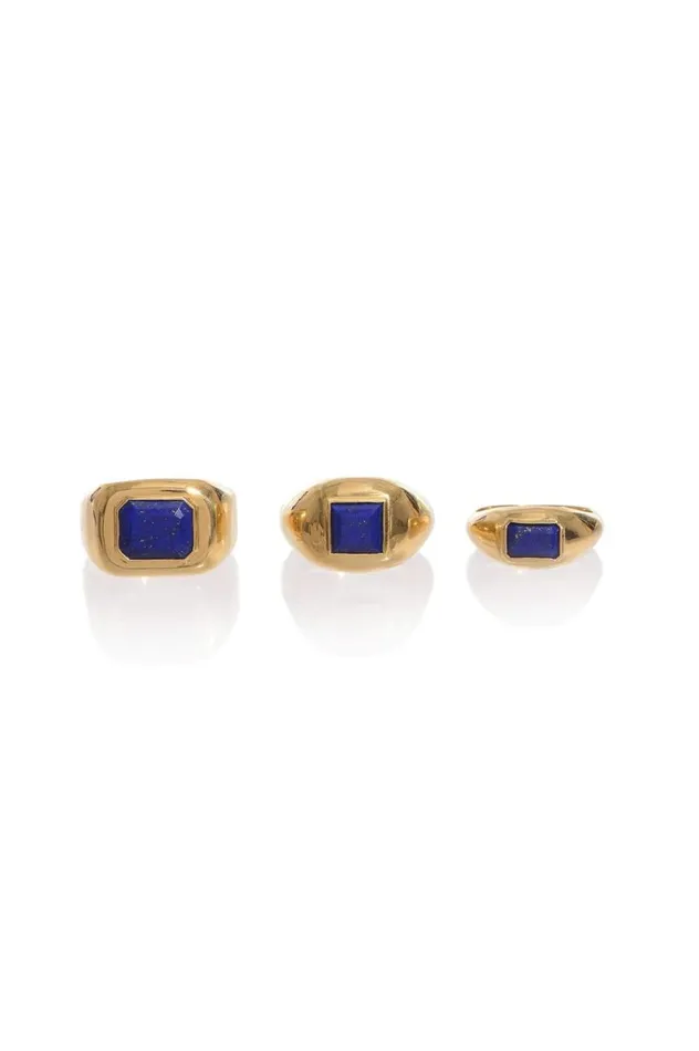 Women Rings Gabriela Hearst Large Ring In 18k Gold and Lapis Stone