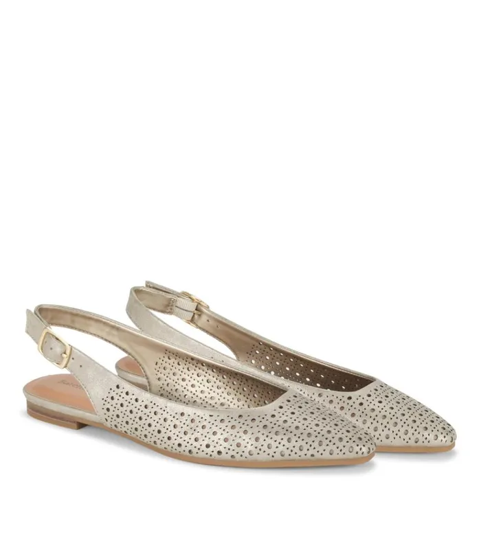 Women Riva Slingback Flat Champagne Baretraps Flats and Loafers