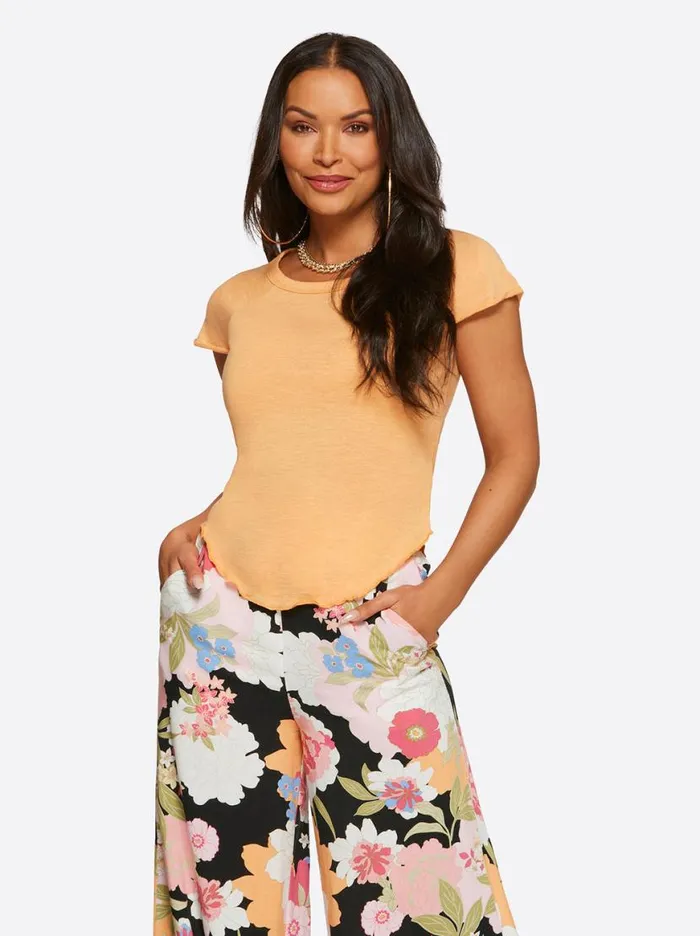 Women Rivers Baby Tee In Mock Orange Jessica Simpson Tops and Tees