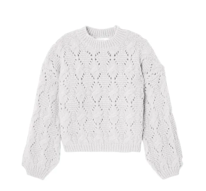 Women RoundNeck CableKnit Jumper 8211 Light Grey Promod Jumpers And Cardigans Women RoundNeck CableKnit Jumper 8211 Light Grey Promod Jumpers And Cardigans