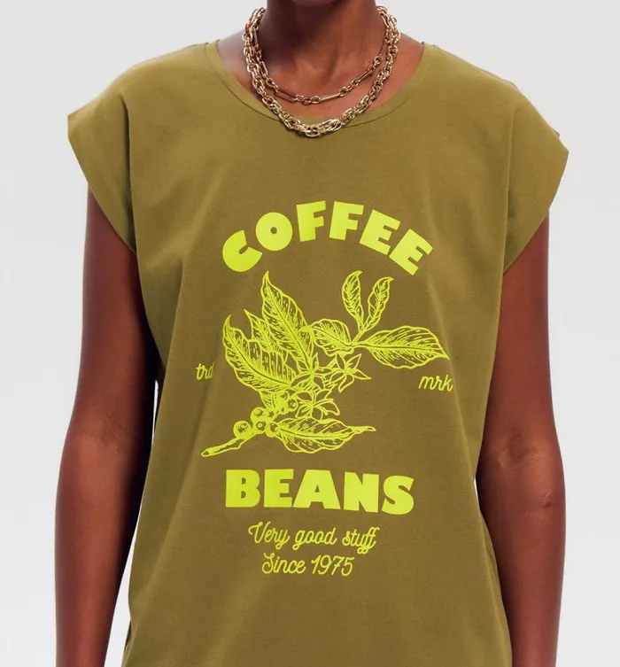 Women RoundNeck Top 8211 Khaki Print Promod Tops Women RoundNeck Top 8211 Khaki Print Promod Tops