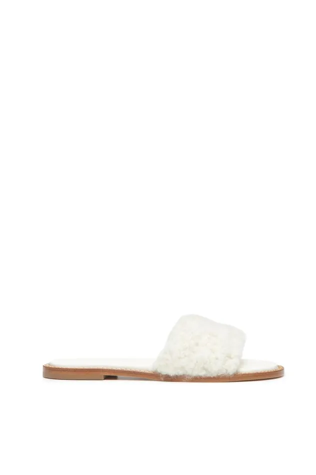 Women Sandals Gabriela Hearst Ballast Slide Sandal In Ivory Cashmere