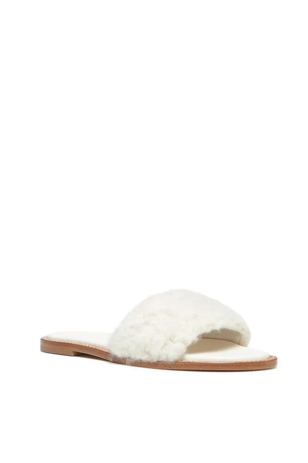 Women Sandals Gabriela Hearst Ballast Slide Sandal In Ivory Cashmere