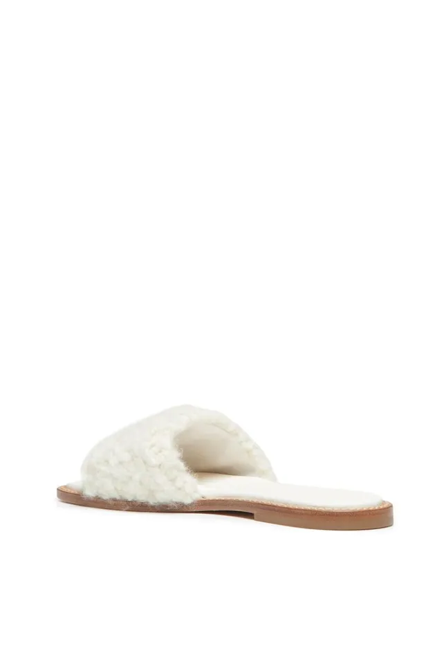 Women Sandals Gabriela Hearst Ballast Slide Sandal In Ivory Cashmere