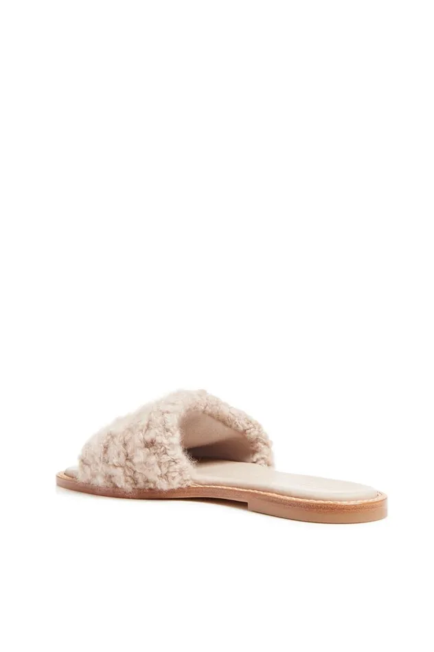 Women Sandals Gabriela Hearst Ballast Slide Sandal In Oatmeal Leather and Cashmere