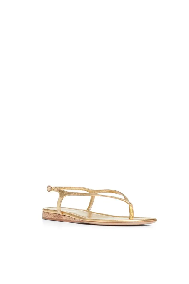 Women Sandals Gabriela Hearst Gia Sandal In Gold Metallic Nappa Leather